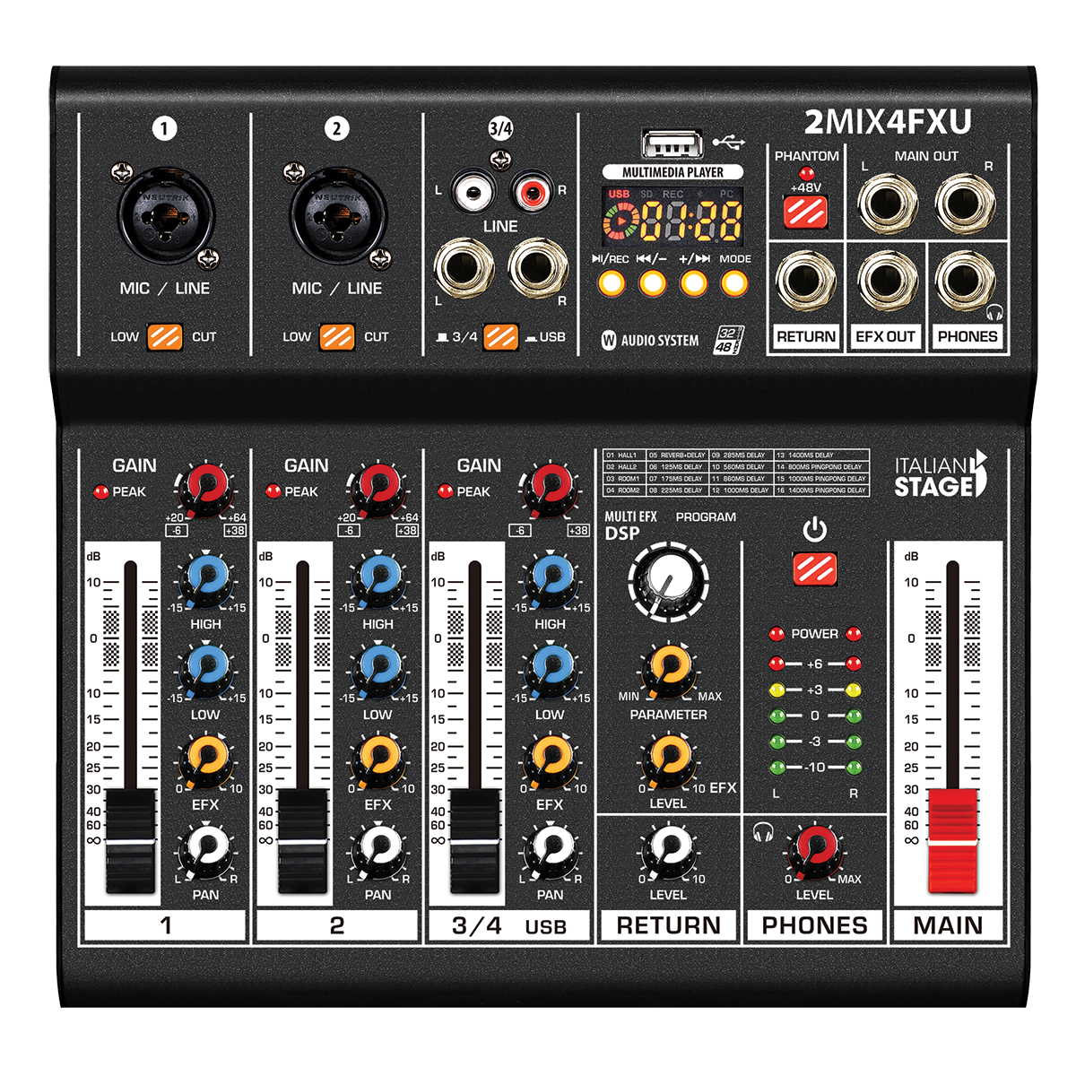 ITALIAN STAGE 4FXU 4 CHANNEL MIXER