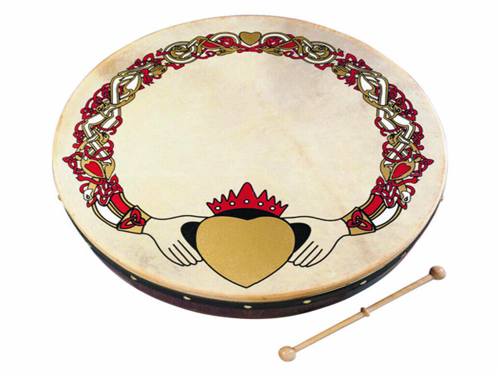Bodhran 12" Claddagh with DVD Tutor